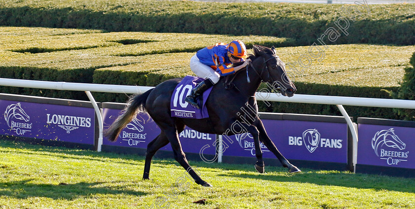 Meditate-0001 
 MEDITATE (Ryan Moore) wins The Breeders' Cup Juvenile Fillies Turf
Breeders Cup Meeting, Keeneland USA, 4 Nov 2022 - Pic Steven Cargill / Racingfotos.com