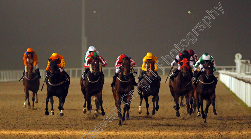 You re-Cool-0002 
 YOU'RE COOL (centre, Lewis Edmunds) wins The Bet toteWIN at betfred.com Handicap Chelmsford 26 Sep 2017 - Pic Steven Cargill / Racingfotos.com