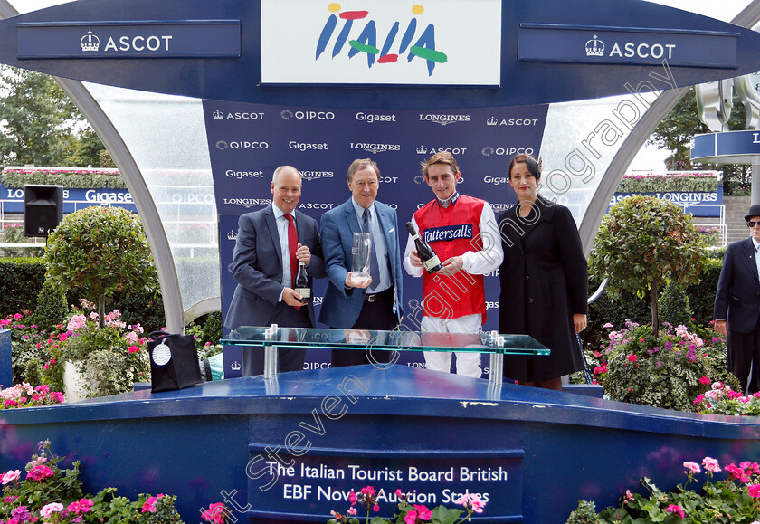 Cloak-And-Dagger-0010 
 Presentation to Alan Spence, Clive Cox and Adam Kirbyt for The Italian Tourist Board British EBF Novice Auction Stakes won by CLOAK AND DAGGER
Ascot 7 Sep 2018 - Pic Steven Cargill / Racingfotos.com