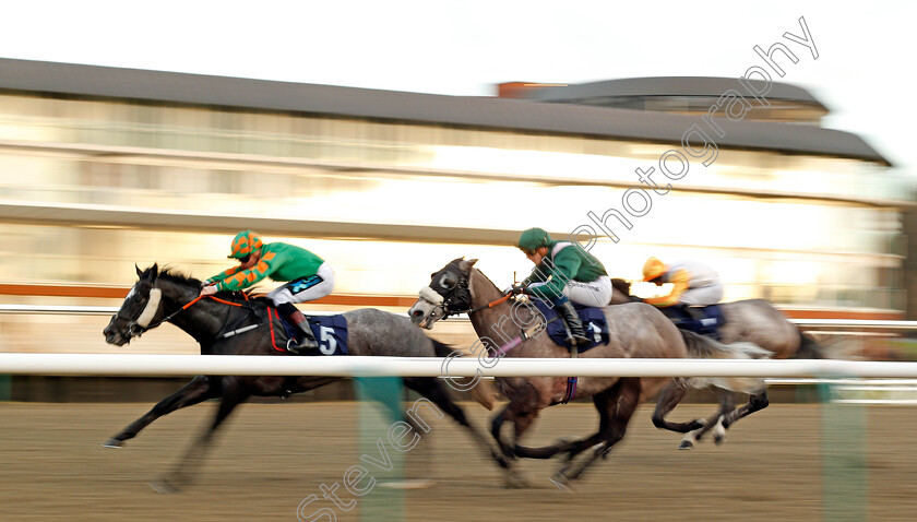 Something-Lucky-0003 
 SOMETHING LUCKY (centre, Alistair Rawlinson) beats BLASTOFMAGIC (left) in The Betway Sprint Handicap Lingfield 10 Jan 2018 - Pic Steven Cargill / Racingfotos.com