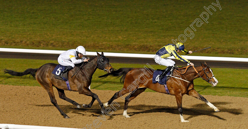 My-Girl-Maggie-0003 
 MY GIRL MAGGIE (Richard Kingscote) beats HERMOCRATES (left) in The Play 4 To Win At Betway Handicap
Wolverhampton 4 Jan 2021 - Pic Steven Cargill / Racingfotos.com