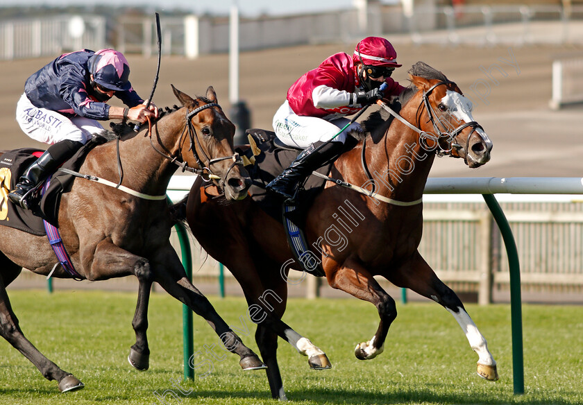 Colonel-Whitehead-0005 
 COLONEL WHITEHEAD (Ellie Mackenzie) beats DON'T TELL CLAIRE (left) in The Close Brothers Invoice Finance Handicap
Newmarket 19 Sep 2020 - Pic Steven Cargill / Racingfotos.com