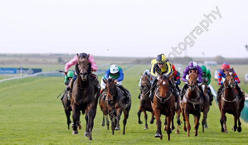 Shahbaz-0003 
 SHAHBAZ (left, Callum Shepherd) beats THERE'S THE DOOR (right) in The racingtv.com/freetrial Nursery
Newmarket 29 Oct 2022 - Pic Steven Cargill / Racingfotos.com