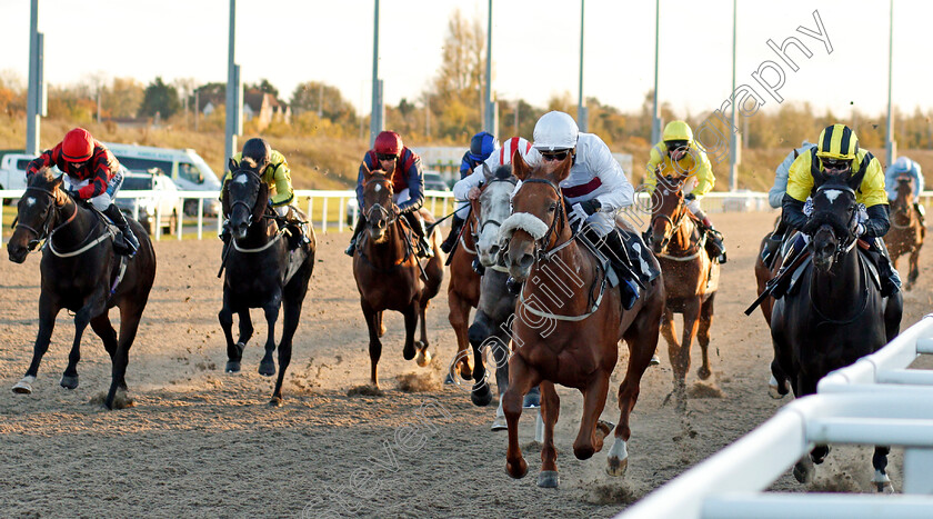 Western-Beat-0003 
 WESTERN BEAT (John Egan) beats LIVIA THE EMPRESS (right) in The tote Placepot Your First Bet Nursery
Chelmsford 22 Oct 2020 - Pic Steven Cargill / Racingfotos.com