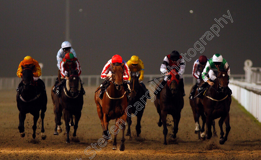 You re-Cool-0003 
 YOU'RE COOL (centre, Lewis Edmunds) wins The Bet toteWIN at betfred.com Handicap Chelmsford 26 Sep 2017 - Pic Steven Cargill / Racingfotos.com