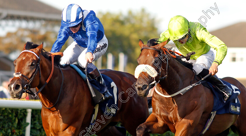 Enjazaat-0005 
 ENJAZAAT (left, Jim Crowley) beats MEDAHIM (right) in The Follow @willhillracing On Twitter Handicap
Doncaster 13 Sep 2019 - Pic Steven Cargill / Racingfotos.com