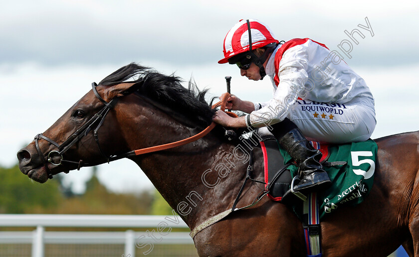 Invincible-Army-0005 
 INVINCIBLE ARMY (Ryan Moore) wins The Merriebelle Stable Pavilion Stakes Ascot 2 May 2018 - Pic Steven Cargill / Racingfotos.com