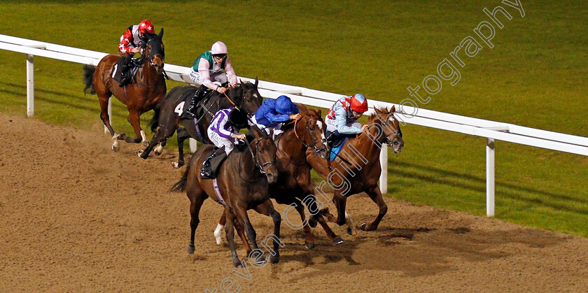 Victory-Bond-0002 
 VICTORY BOND (centre, Ryan Moore) beats BOYNTON (2nd right) and RED VERDON (farside) in The Bet toteexacta At betfred.com Conditions Stakes Chelmsford 12 Oct 2017 - Pic Steven Cargill / Racingfotos.com