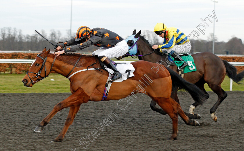 Elusive-Treat-0004 
 ELUSIVE TREAT (Oisin McSweeney) wins The Unibet 3 Uniboosts A Day Apprentice Handicap
Kempton 24 Feb 2021 - Pic Steven Cargill / Racingfotos.com