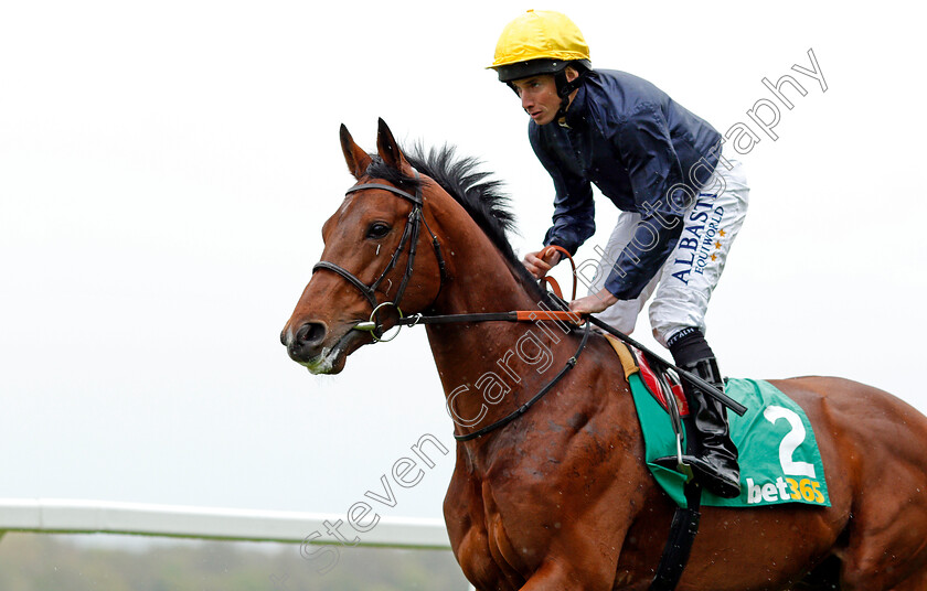 Crystal-Ocean-0003 
 CRYSTAL OCEAN (Ryan Moore) before winning The bet365 Gordon Richards Stakes Sandown 27 Apr 2018 - Pic Steven Cargill / Racingfotos.com