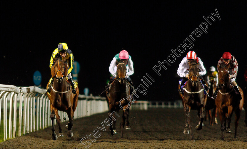 Irish-Acclaim-0003 
 IRISH ACCLAIM (Liam Keniry) beats CLAUDIUS SECUNDUS (2nd right) and RONDO (centre) in The 32Red On The App Store Maiden Stakes Div2
Kempton 19 Feb 2020 - Pic Steven Cargill / Racingfotos.com