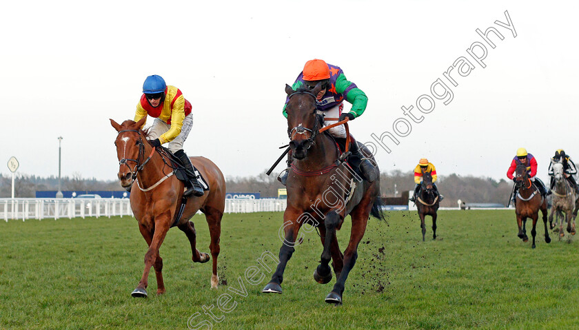 Code-Name-Lise-0001 
 CODE NAME LISE (right, Richard Johnson) beats MISS FAIRFAX (left) in The Dingley's Promise British EBF Mares Standard Open National Hunt Flat Race
Ascot 20 Feb 2021 - Pic Steven Cargill / Racingfotos.com