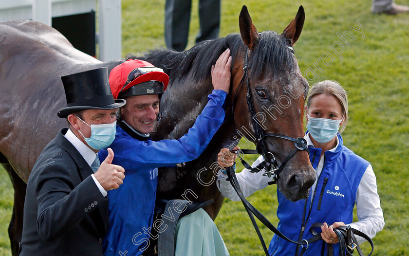 Adayar-0017 
 ADAYAR (Adam Kirby) with Charlie Appleby after The Cazoo Derby
Epsom 5 Jun 2021 - Pic Steven Cargill / Racingfotos.com