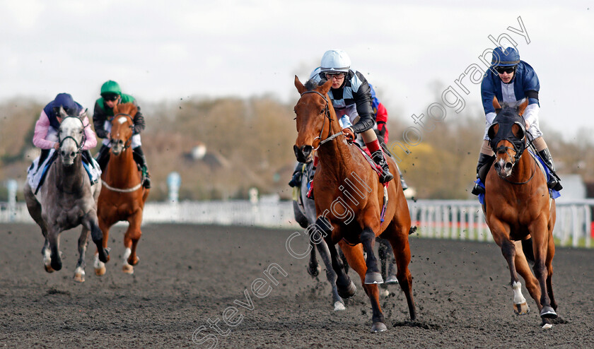 Biggles-0006 
 BIGGLES (2nd right, Robbie Downey) beats CRANTOCK BAY (right) in The Ladbrokes Committed To Safer Gambling Novice Stakes
Kempton 27 Mar 2021 - Pic Steven Cargill / Racingfotos.com