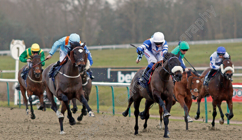 Lexington-Law-0006 
 LEXINGTON LAW (left, Tom Marquand) beats ZUBAYR (centre) in The Betway Casino Handicap Lingfield 30 Dec 2017 - Pic Steven Cargill / Racingfotos.com