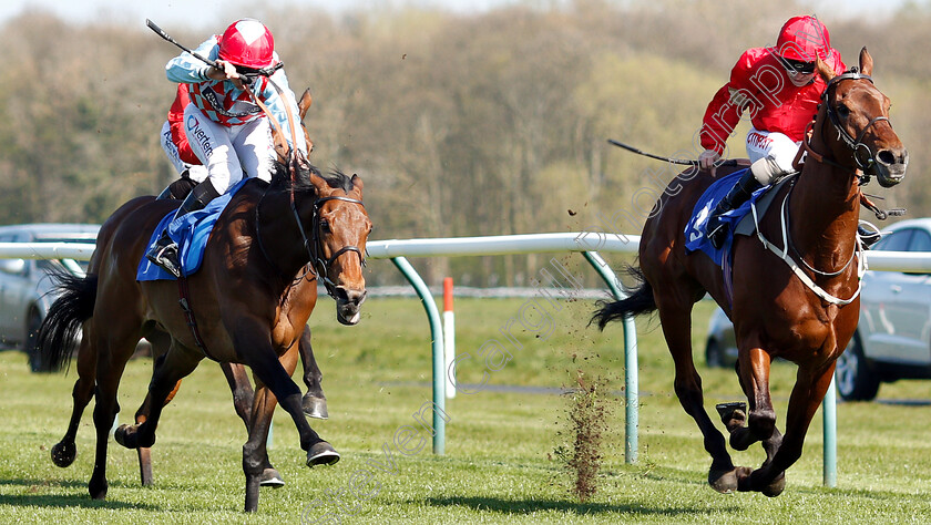 Elegiac-0001 
 ELEGIAC (Franny Norton) beats AMAZING RED (left) in The Barry Hills Further Flight Stakes
Nottingham 10 Apr 2019 - Pic Steven Cargill / Racingfotos.com