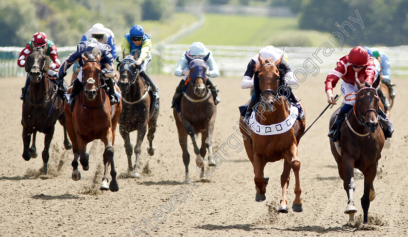 Kendergarten-Kop-0002 
 KENDERGARTEN KOP (2nd right, David Probert) beats CLASSIC CHARM (right) in The Mac And Anne Golden Wedding Anniversary Handicap
Lingfield 24 Jul 2019 - Pic Steven Cargill / Racingfotos.com