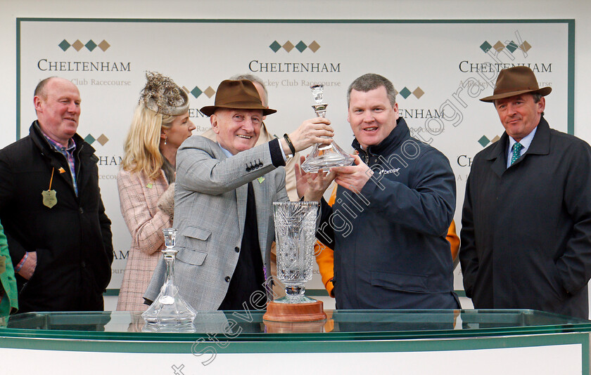 Blow-By-Blow-0011 
 Presentation to Gordon Elliott for The Martin Pipe Conditional Jockeys Handicap Hurdle won by BLOW BY BLOW Cheltenham 16 Mar 2018 - pic Steven Cargill / Racingfotos.com