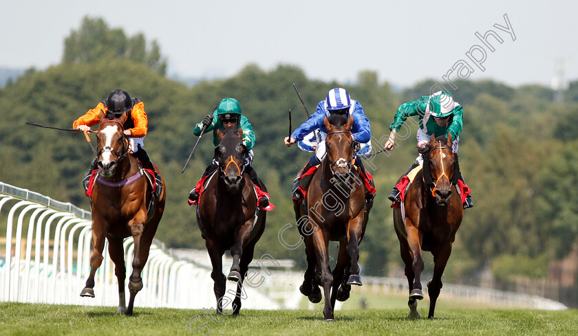 Mustashry-0003 
 MUSTASHRY (2nd right, Jim Crowley) beats SPARK PLUG (right) EUGINIO (2nd left) and BIG COUNTRY (left) in Davies Insurance Services Gala Stakes
Sandown 6 Jul 2018 - Pic Steven Cargill / Racingfotos.com