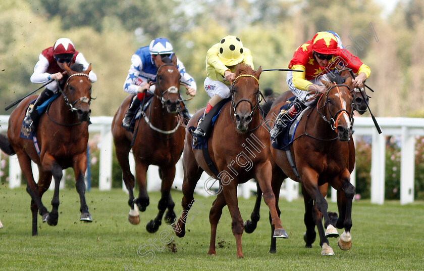 Prince-Eiji-0003 
 PRINCE EIJI (centre, Andrea Atzeni) beats RED ARMADA (right) in The Charbonnel Et Walker British EBF Maiden Stakes
Ascot 7 Sep 2018 - Pic Steven Cargill / Racingfotos.com