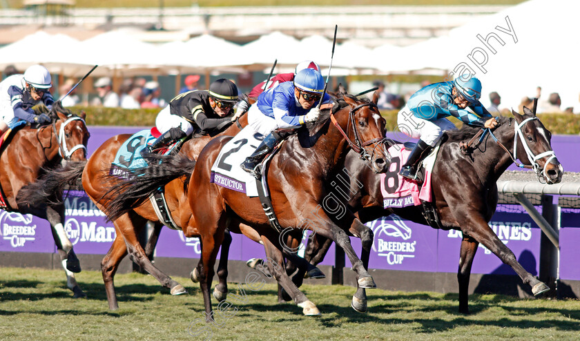 Structor-0003 
 STRUCTOR (centre, Jose Ortiz) beats BILLY BATTS (right) in The Breeders' Cup Juvenile Turf
Santa Anita USA 1 Nov 2019 - Pic Steven Cargill / Racingfotos.com