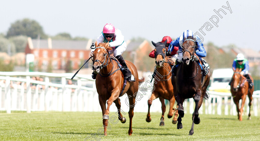 Scottish-Jig-0001 
 SCOTTISH JIG (Robert Havlin) beats WATHEEQA (right) in The Crossland British EBF Confined Fillies Novice Stakes Div2
Newbury 14 Jun 2018 - Pic Steven Cargill / Racingfotos.com