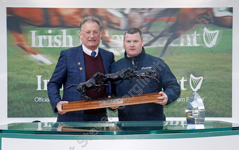 Gordon-Elliott-0001 
 Presentation to Gordon Elliott for leading trainer at the Cheltenham Festival Cheltenham 16 Mar 2018 - pic Steven Cargill / Racingfotos.com