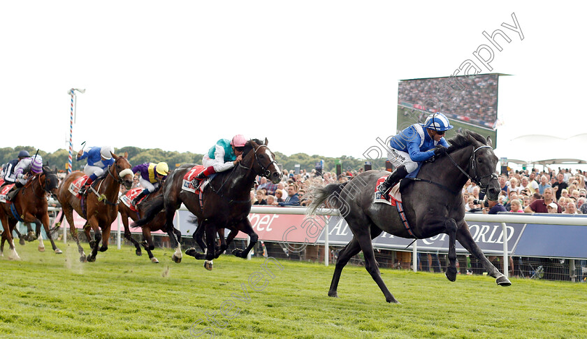 Muntahaa-0001 
 MUNTAHAA (Jim Crowley) beats WEEKENDER (2nd left) in The Sky Bet Ebor Handicap
York 25 Aug 2018 - Pic Steven Cargill / Racingfotos.com