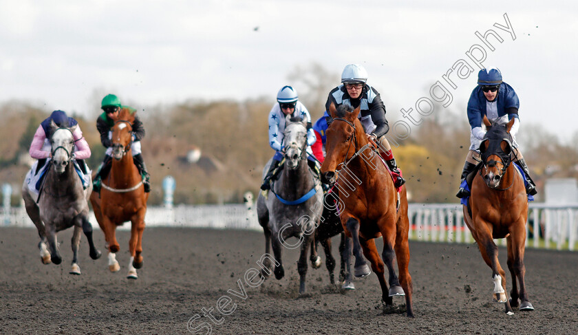 Biggles-0003 
 BIGGLES (2nd right, Robbie Downey) beats CRANTOCK BAY (right) in The Ladbrokes Committed To Safer Gambling Novice Stakes
Kempton 27 Mar 2021 - Pic Steven Cargill / Racingfotos.com