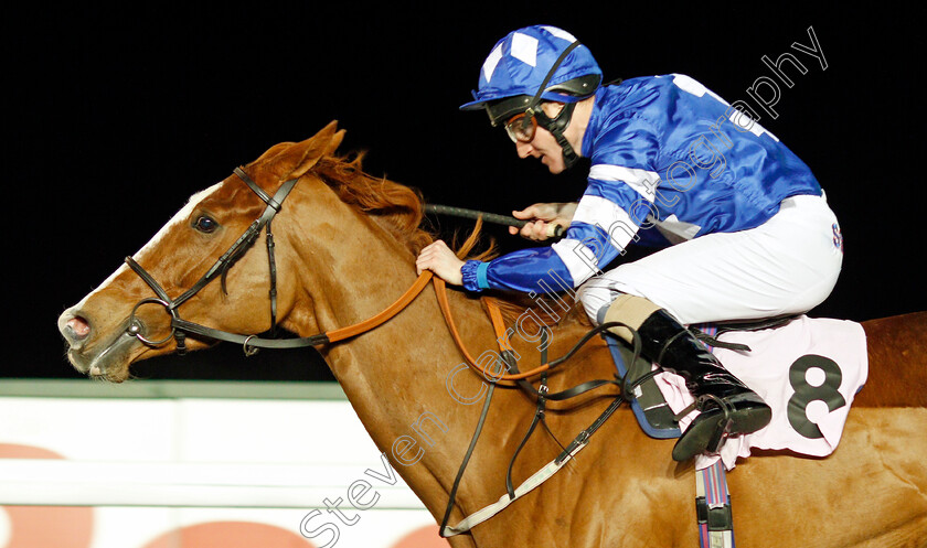 Dance-Teacher-0004 
 DANCE TEACHER (Liam Keniry) wins The ROA/Racing Post Owners Jackpot Handicap Kempton 20 Dec 2017 - Pic Steven Cargill / Racingfotos.com