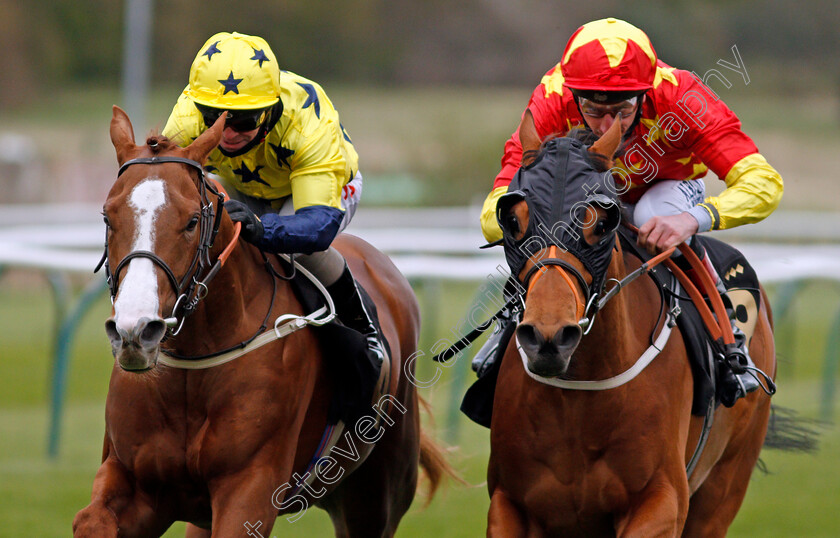 Annandale-0005 
 ANNANDALE (left, Franny Norton) beats TARAVARA (right) in The Mansionbet Best Odds Guaranteed Handicap
Nottingham 7 Apr 2021 - Pic Steven Cargill / Racingfotos.com