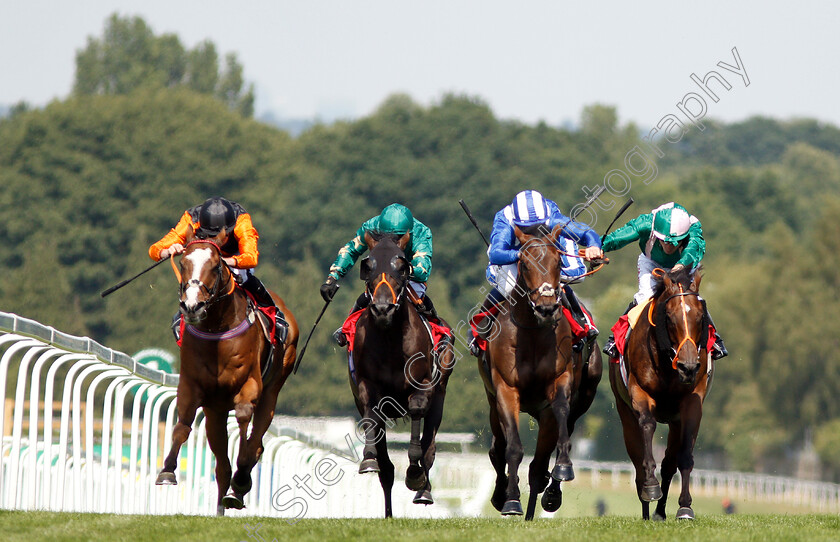 Mustashry-0001 
 MUSTASHRY (2nd right, Jim Crowley) beats SPARK PLUG (right) EUGINIO (2nd left) and BIG COUNTRY (left) in Davies Insurance Services Gala Stakes
Sandown 6 Jul 2018 - Pic Steven Cargill / Racingfotos.com