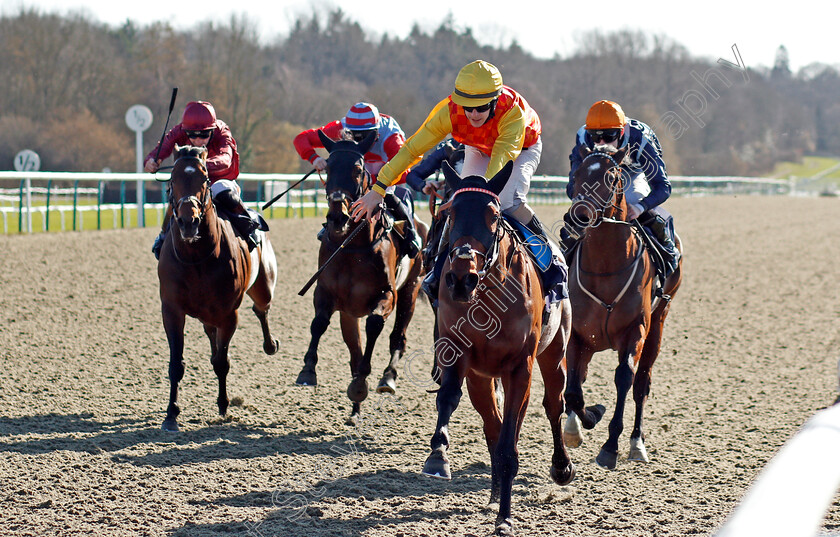 Nellie-Moon-0003 
 NELLIE MOON (Richard Kingscote) wins The Play Ladbrokes 5-A-Side On Football Novice Stakes
Lingfield 26 Feb 2021 - Pic Steven Cargill / Racingfotos.com