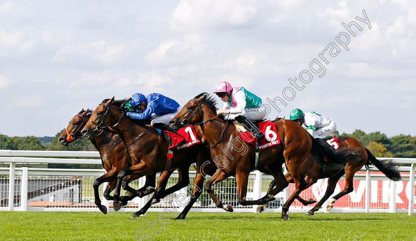 Aablan-0003 
 AABLAN (James Doyle) beats INISHFALLEN (farside) and STARLORE (right) in The Virgin Bet Solario Stakes
Sandown 2 Sep 2023 - Pic Steven Cargill / Racingfotos.com