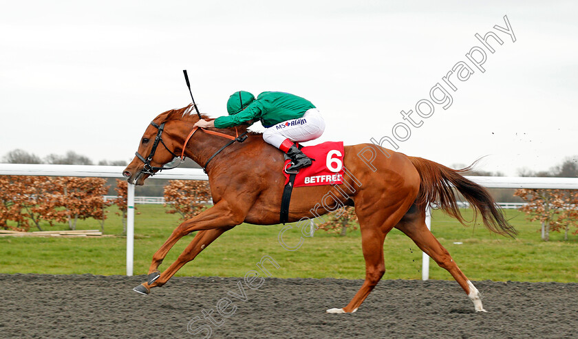 Raven s-Lady-0005 
 RAVEN'S LADY (Andrea Atzeni) wins The Betfred Supports Jack Berry House Handicap Kempton 7 Apr 2018 - Pic Steven Cargill / Racingfotos.com