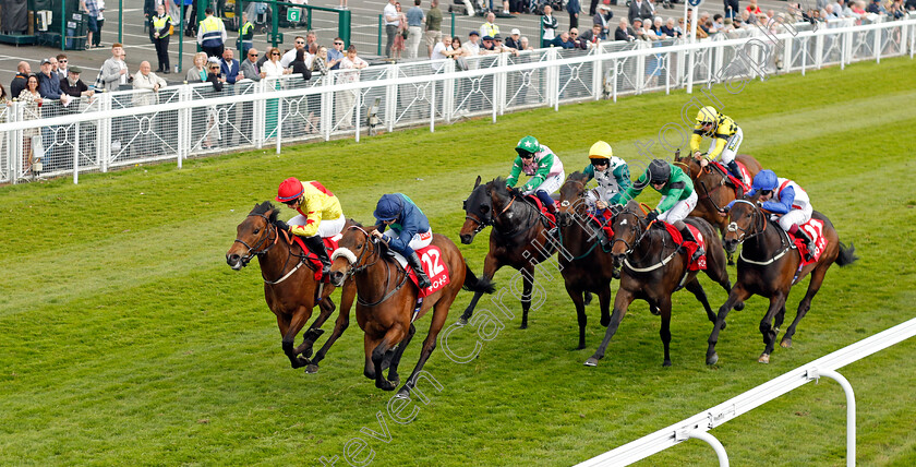 Knicks-0005 
 KNICKS (Joanna Mason) beats VINCE L'AMOUR (left) in The tote.co.uk Saddle-Up For More Than Racing Handicap
Chester 8 May 2024 - Pic Steven Cargill / Racingfotos.com