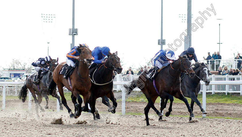 Bye-Bye-Hong-Kong-0003 
 BYE BYE HONG KONG (2nd right, Silvestre De Sousa) beats ANTILLES (left) DARK VISION (2nd left) and U S S MICHIGAN (right) in The Woodford Reserve Cardinal Conditions Stakes
Chelmsford 11 Apr 2019 - Pic Steven Cargill / Racingfotos.com