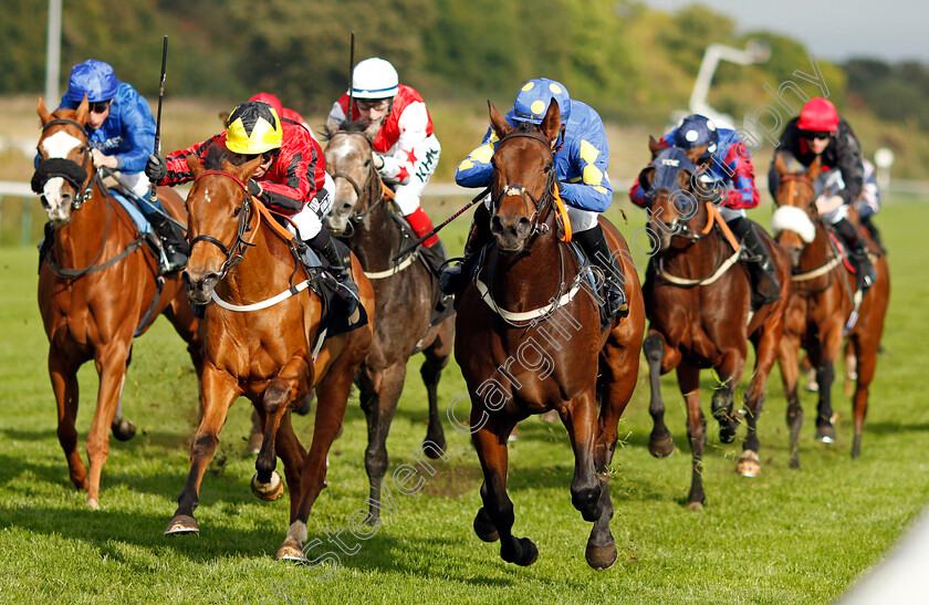 Sweet-Madness-0003 
 SWEET MADNESS (right, Gemma Tutty) beats FOUR NOTES (left) in The Join Racing TV Now Nursery
Nottingham 13 Oct 2021 - Pic Steven Cargill / Racingfotos.com