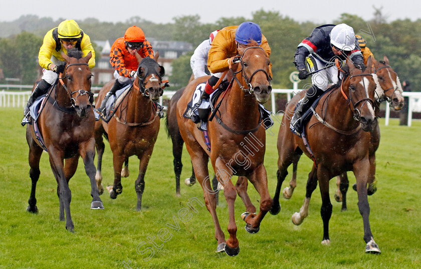 Two-Tempting-0002 
 TWO TEMPTING (centre, David Egan) beats DUAL IDENTITY (right) and TERWADA (left) in The Listen to Betmgm On Talksport Handicap
Sandown 15 Jun 2024 - Pic Steven Cargill / Racingfotos.com