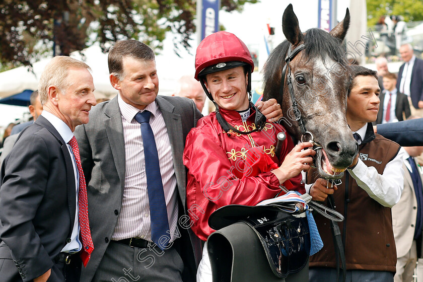 Roaring-Lion-0014 
 ROARING LION (Oisin Murphy) with Kevin Darley after The Betfred Dante Stakes York 17 May 2018 - Pic Steven Cargill / Racingfotos.com