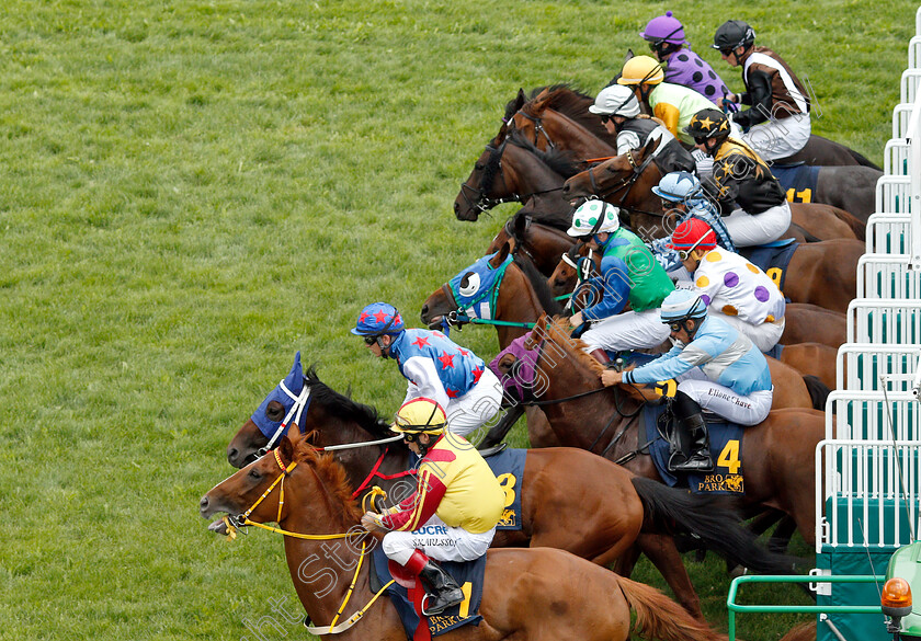 Bro-Park-0005 
 Horses break from the stalls 
Bro Park Sweden 5 Aug 2018 - Pic Steven Cargill / Racingfotos.com