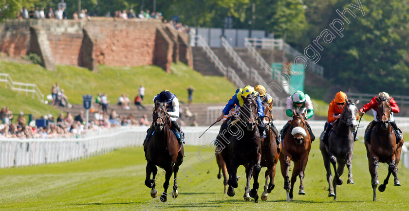 Never-So-Brave-0005 
 NEVER SO BRAVE (2nd left, Ryan Moore) wins The Halliwell Jones Handicap
Chester 9 May 2024 - Pic Steven Cargill / Racingfotos.com