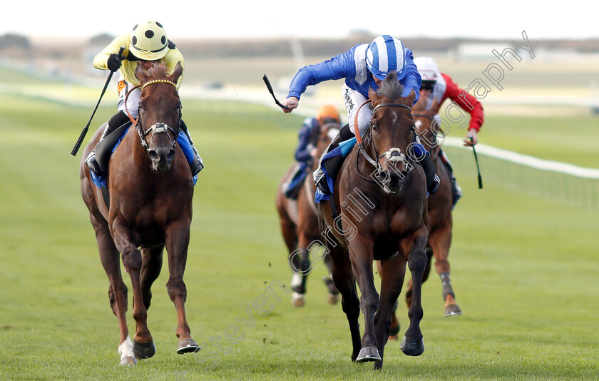 Mustashry-0005 
 MUSTASHRY (right, Jim Crowley) beats ZABEEL PRINCE (left) in The Shadwell Joel Stakes
Newmarket 28 Sep 2018 - Pic Steven Cargill / Racingfotos.com