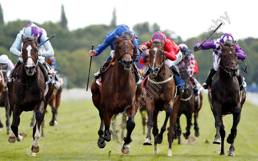 Ghostwatch-0006 
 GHOSTWATCH (centre, William Buick) beats SUPERNOVA (left) and CORGI (right) in The Sky Beyt Melrose Handicap
York 25 Aug 2018 - Pic Steven Cargill / Racingfotos.com