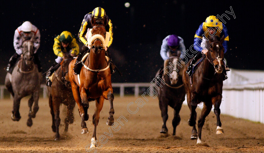 Zoffany-Bay-0004 
 ZOFFANY BAY (left, Kieran O'Neill) beats FINTECH (right) in The Bet toteWIN At betfred.com Handicap Chelmsford 7 Dec 2017 - Pic Steven Cargill / Racingfotos.com