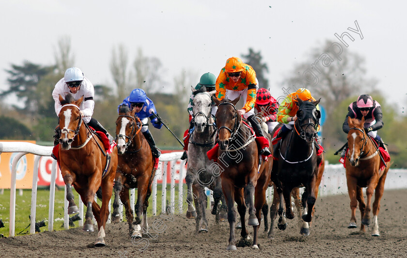 Cemhaan-0002 
 CEMHAAN (left, Neil Callan) beats KILLYBEGS WARRIOR (centre) in The Virgin Bet Every Saturday Money Back Roseberry Handicap
Kempton 6 Apr 2024 - Pic Steven Cargill / Racingfotos.com