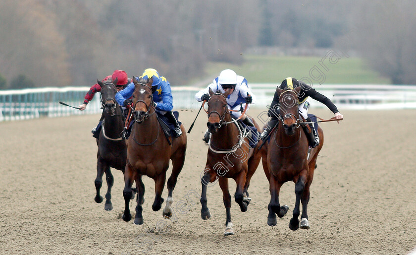 Spirit-Warning-0002 
 SPIRIT WARNING (Joshua Bryan) beats HYPNOS (left) and PORT OF LEITH (centre) in The Ladbrokes Home of The Odds Boost Handicap
Lingfield 2 Feb 2019 - Pic Steven Cargill / Racingfotos.com