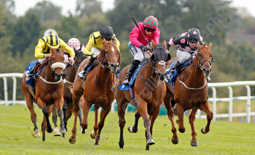 Twittering-0002 
 TWITTERING (2nd right, Nicola Currie) beats THE GINGER BULLET (right) in The Lowesby Selling Stakes
Leicester 10 Sep 2019 - Pic Steven Cargill / Racingfotos.com