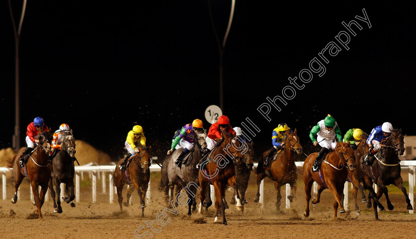 Highfield-Princess-0001 
 HIGHFIELD PRINCESS (centre, Jason Hart) beats ARAIFJAN (2nd right) and GOLD ZABEEL (right) in The tote.co.uk Free Streaming Every Uk Race Handicap
Chelmsford 22 Oct 2020 - Pic Steven Cargill / Racingfotos.com