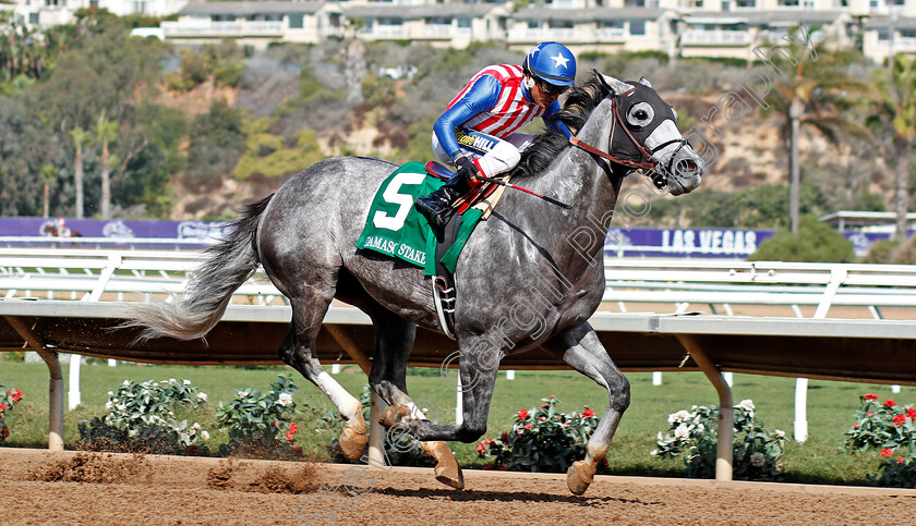 Americanize-0007 
 AMERICANIZE (Rafael Bejarano) wins The Damascus Stakes, Del Mar USA 3 Nov 2017 - Pic Steven Cargill / Racingfotos.com